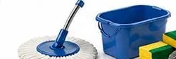 Mop, bucket and cleaning supplies