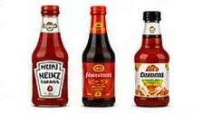 Sauce and ketchup bottles